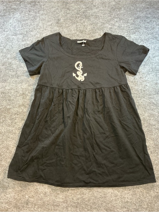 La Blanca Beachwear Dresses & Skirts - La Blanca Beachwear Mini Black Anchor Coastal Baby Doll Dress Fits M/L